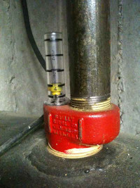 a float gauge for manually measuring heating oil tanks