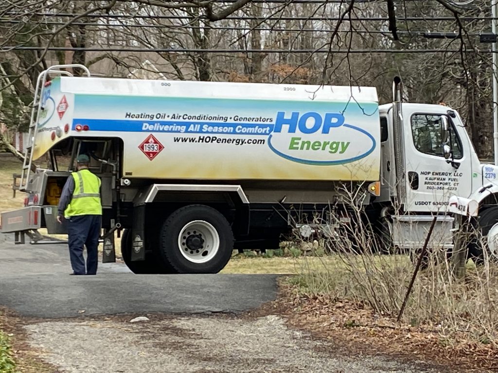 Heating Oil Truck Making A Delivery.