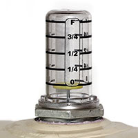 A heating oil float gauge features a disk inside that shows how full the tank is. This should only be used as an approximation of how full the tank is.
