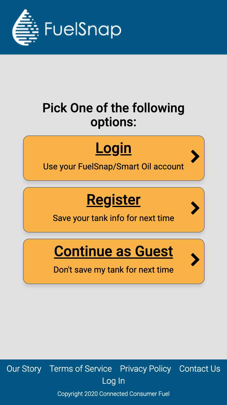 How To Use FuelSnap, Step 3 - Log into FuelSnap Home Heating Oil App